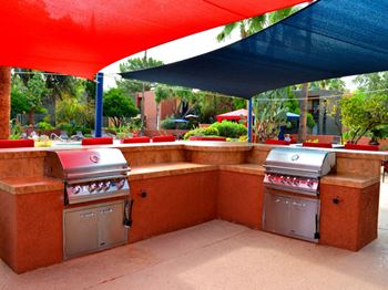 Propane BBQ grills at Mission Palms Apartments in Tucson, AZ